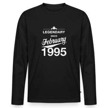 30th Birthday Legendary February 1995 Volume 95 - Men's Premium Organic Long Sleeve Shirt - black - Front - Nico (187cm)