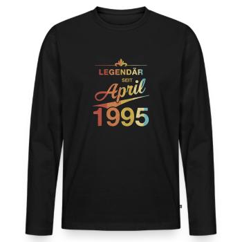 30th Birthday Legendary April 1995 Volume 95 - Men's Premium Organic Long Sleeve Shirt - black - Front - Nico (187cm)