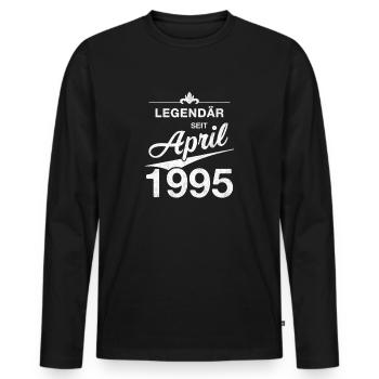 30th Birthday Legendary April 1995 Volume 95 - Men's Premium Organic Long Sleeve Shirt - black - Front - Nico (187cm)
