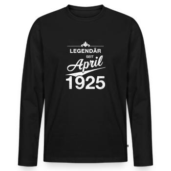 100e anniversaire Légendaire Avril 1925 Volume 25 - T-shirt manches longues Premium bio Homme - noir - Devant - Nico (187cm)