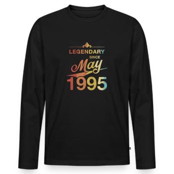 30th Birthday Legendary since May 1995 Born in '95 - Men's Premium Organic Long Sleeve Shirt - black - Front - Nico (187cm)