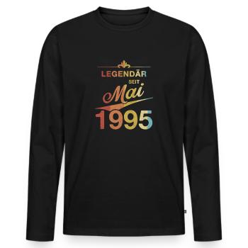 30th Birthday Legendary since May 1995 Born in '95 - Men's Premium Organic Long Sleeve Shirt - black - Front - Nico (187cm)