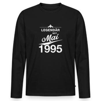 30th Birthday Legendary since May 1995 Born in '95 - Men's Premium Organic Long Sleeve Shirt - black - Front - Nico (187cm)