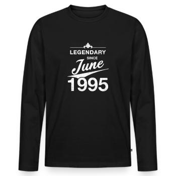 30th Birthday Legendary since June 1995 Born in '95 - Men's Premium Organic Long Sleeve Shirt - black - Front - Nico (187cm)