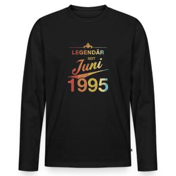 30th Birthday Legendary since June 1995 Born in '95 - Men's Premium Organic Long Sleeve Shirt - black - Front - Nico (187cm)