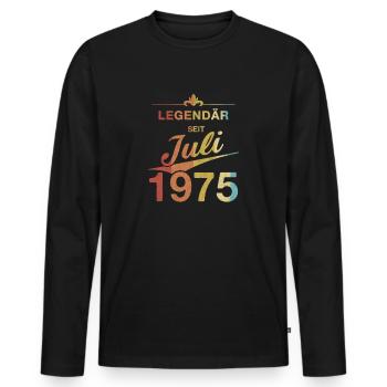 50th Birthday Legendary since July 1975 Volume 75 - Men's Premium Organic Long Sleeve Shirt - black - Front - Nico (187cm)
