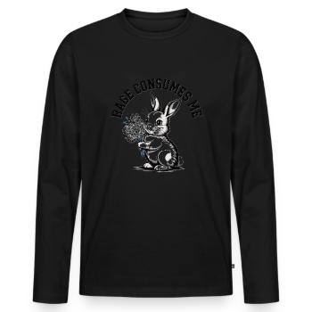Rage Consumes Me Rabbit - Men's Premium Organic Long Sleeve Shirt - black - Front - Nico (187cm)