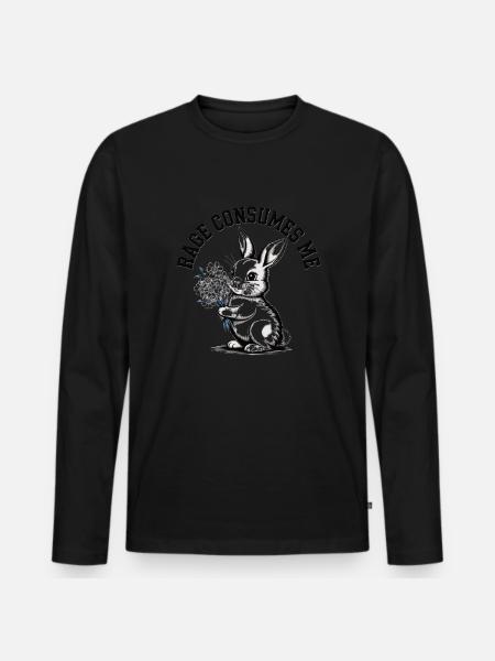 Rage Consumes Me Rabbit - Men's Premium Organic Long Sleeve Shirt - black