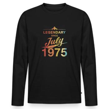 50th Birthday Legendary since July 1975 Volume 75 - Men's Premium Organic Long Sleeve Shirt - black - Front - Nico (187cm)