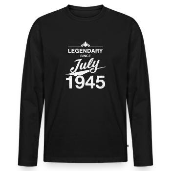 80th Birthday Legendary since July 1945 Volume 45 - Men's Premium Organic Long Sleeve Shirt - black - Front - Nico (187cm)