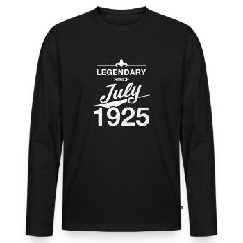 100e anniversaire Légendaire depuis juillet 1925 - T-shirt manches longues Premium bio Homme - noir - Devant - Nico (187cm)