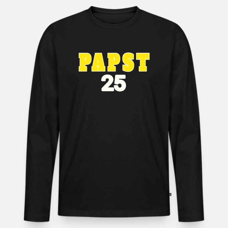 papst 25 - Männer Premium Bio Langarmshirt - Schwarz