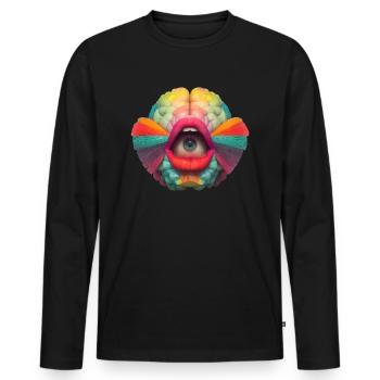 "See How The Brain Smells" - Men's Premium Organic Long Sleeve Shirt - black - Front - Nico (187cm)