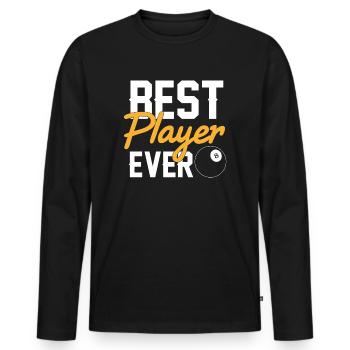 Best Player Ever Billard - Männer Premium Bio Langarmshirt - Schwarz - Vorne - Nico (187cm)