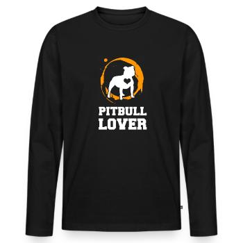Pit Bull Lover Pit Bull Terrier Love Love Gift - Men's Premium Organic Long Sleeve Shirt - black - Front - Nico (187cm)