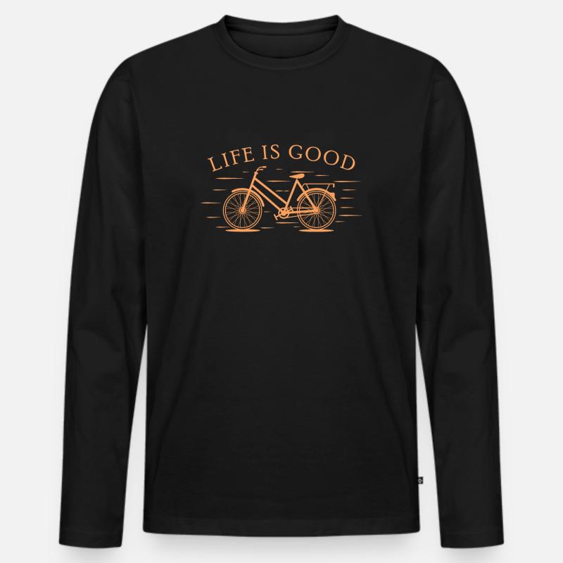 Das Leben ist Gut. - Männer Premium Bio Langarmshirt - Schwarz