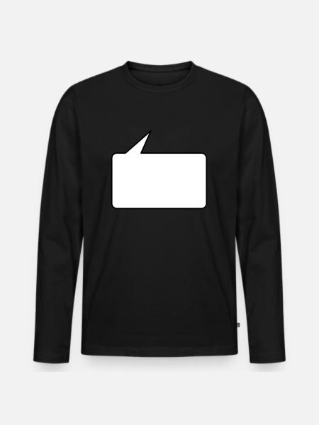Sprechblase eckig klein 2c - Men's Premium Organic Long Sleeve Shirt - black