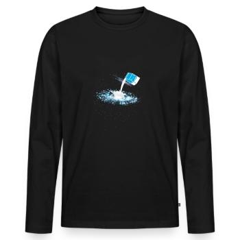 Galaxie Milch Milchstraße - Männer Premium Bio Langarmshirt - Schwarz - Vorne - Nico (187cm)