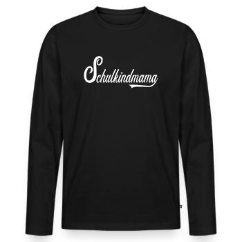 Maman d’un écolier - T-shirt manches longues Premium bio Homme - noir - Devant - Nico (187cm)