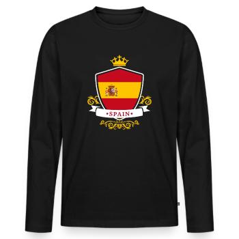Espagne cadeau drapeau espagnol espagnol - T-shirt manches longues Premium bio Homme - noir - Devant - Nico (187cm)