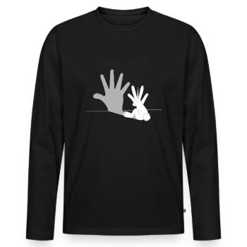Einhorn Hase - Schattenfigur, Rabbit, Geschenk - Männer Premium Bio Langarmshirt - Schwarz - Vorne - Nico (187cm)