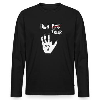 High Five Four - Zombie Hand Halloween Gift - Men's Premium Organic Long Sleeve Shirt - black - Front - Nico (187cm)