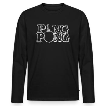 Ping Pong - Männer Premium Bio Langarmshirt - Schwarz - Vorne - Nico (187cm)