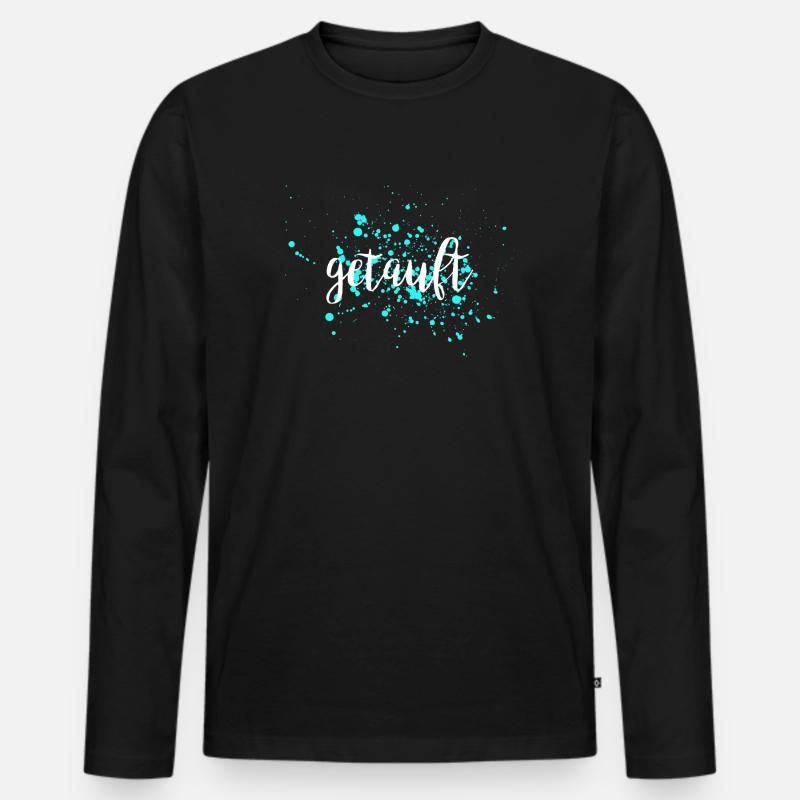 Taufe - Männer Premium Bio Langarmshirt - Schwarz
