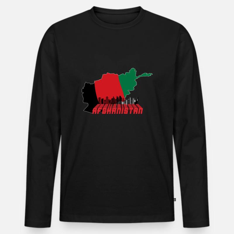 Afghanistan - Männer Premium Bio Langarmshirt - Schwarz