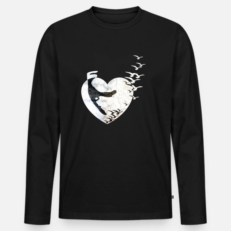 Ich liebe Sylt - Männer Premium Bio Langarmshirt - Schwarz