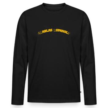 spanisch sprechen - Männer Premium Bio Langarmshirt - Schwarz - Vorne - Nico (187cm)