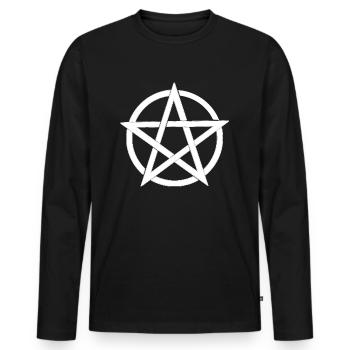pentagram - Men's Premium Organic Long Sleeve Shirt - black - Front - Nico (187cm)