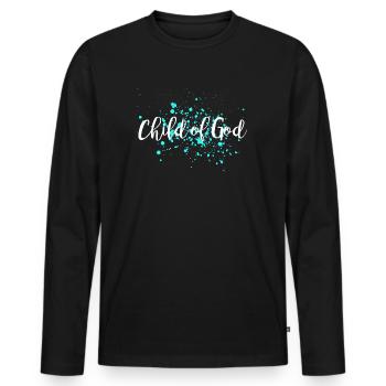 Child of God - Men's Premium Organic Long Sleeve Shirt - black - Front - Nico (187cm)