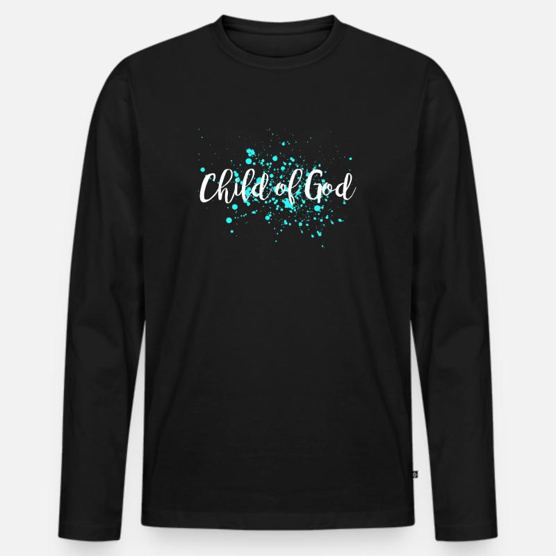 Kind Gottes - Männer Premium Bio Langarmshirt - Schwarz
