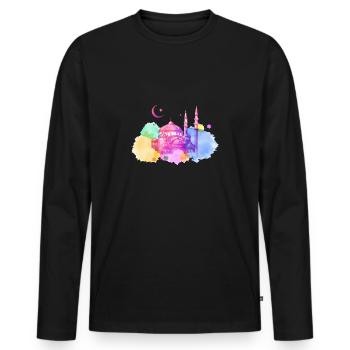 Ramadan Musulman Coran Faith Musulman - T-shirt manches longues Premium bio Homme - noir - Devant - Nico (187cm)