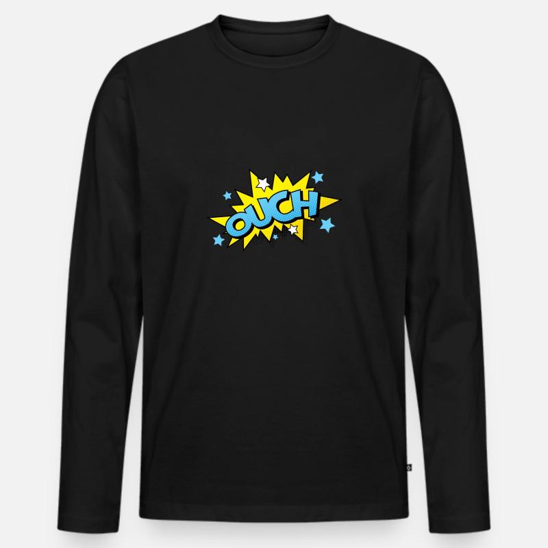 Comic Comicstyle Comic-Strips Nerd Superheld - Männer Premium Bio Langarmshirt - Schwarz