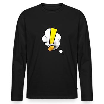 Comic Comicstyle Comic Strip Exclamation Point - Men's Premium Organic Long Sleeve Shirt - black - Front - Nico (187cm)