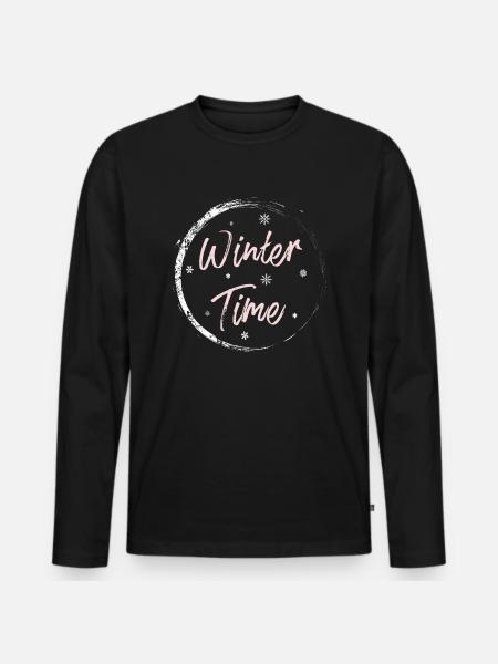 Winter time - Men's Premium Organic Long Sleeve Shirt - black
