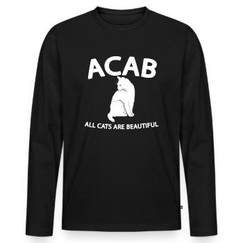 ACAB 1312 - Men's Premium Organic Long Sleeve Shirt - black - Front - Nico (187cm)
