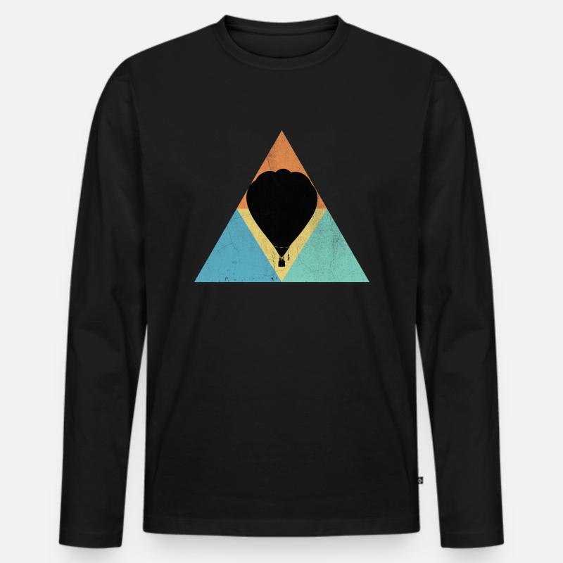 Heißluftballon - Männer Premium Bio Langarmshirt - Schwarz