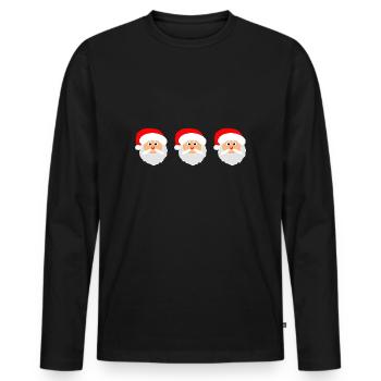 Santa Claus Santa Claus - Men's Premium Organic Long Sleeve Shirt - black - Front - Nico (187cm)
