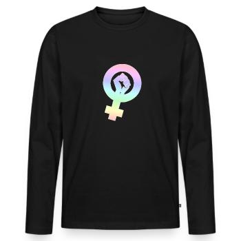 Feminism | Sexism feminine woman gender gift - Men's Premium Organic Long Sleeve Shirt - black - Front - Nico (187cm)