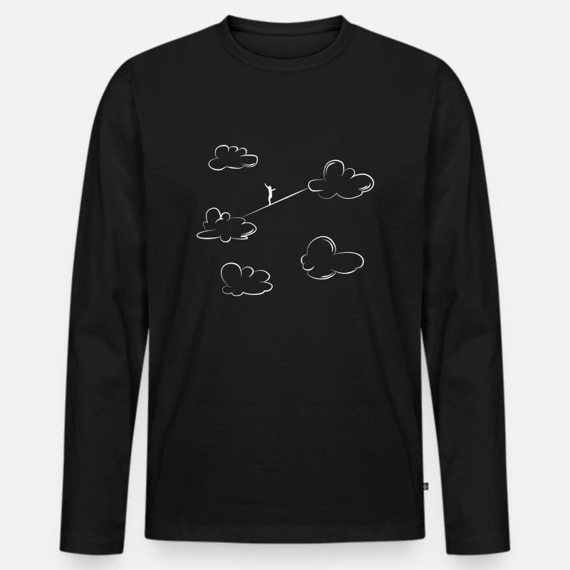 Slack lining clouds - Männer Premium Bio Langarmshirt - Schwarz