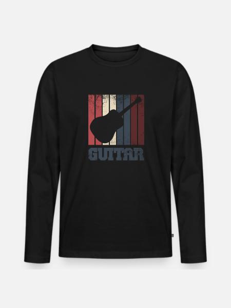gitarre - Männer Premium Bio Langarmshirt - Schwarz