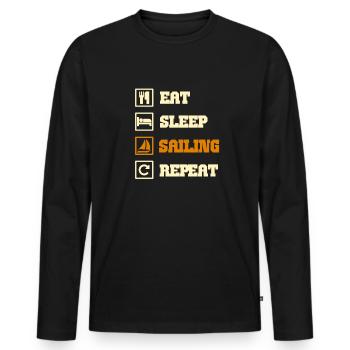 sailing sailing sailing boat - Men's Premium Organic Long Sleeve Shirt - black - Front - Nico (187cm)
