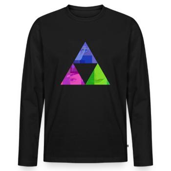 comic - Men's Premium Organic Long Sleeve Shirt - black - Front - Nico (187cm)
