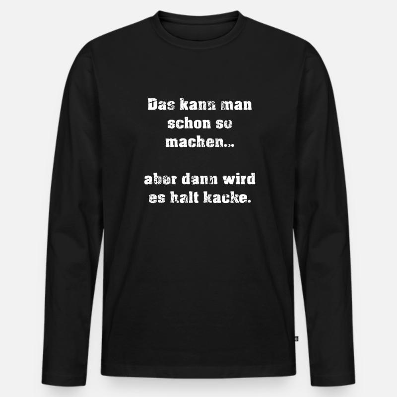 kann man machen funny - Männer Premium Bio Langarmshirt - Schwarz