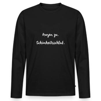 Alligatoah Aligator Spruch Schönheitsschlaf Song - Männer Premium Bio Langarmshirt - Schwarz - Vorne - Nico (187cm)
