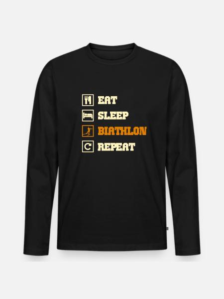 biathlon junkie addict - Premium økologisk langærmet T-shirt til mænd - sort