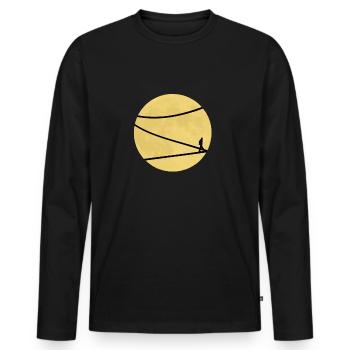 lune - T-shirt manches longues Premium bio Homme - noir - Devant - Nico (187cm)